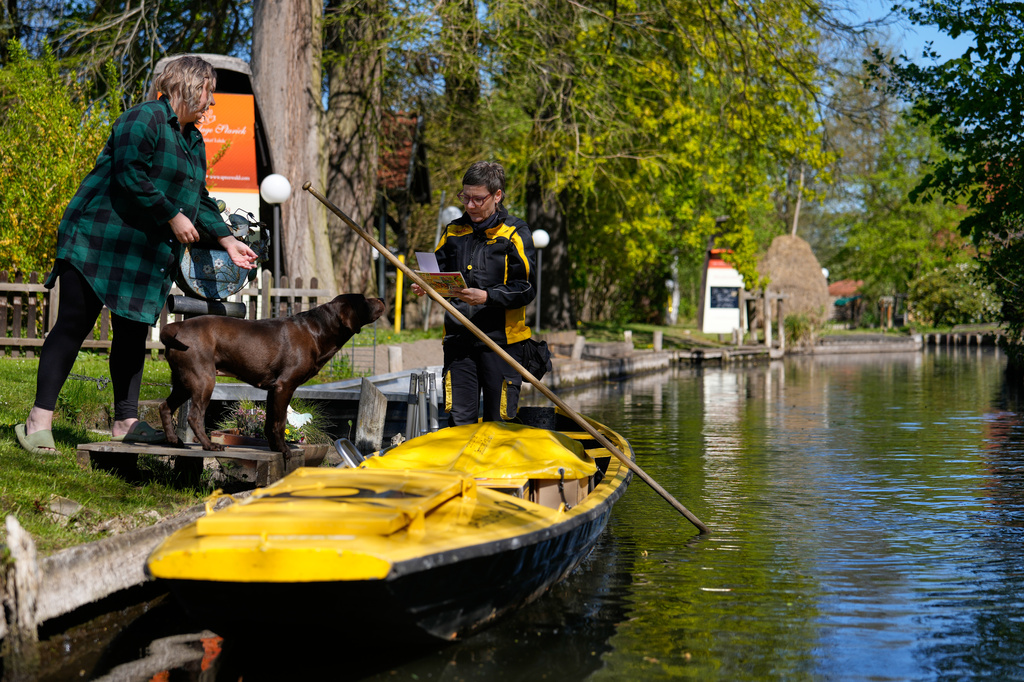 Mail by boat in a German village
