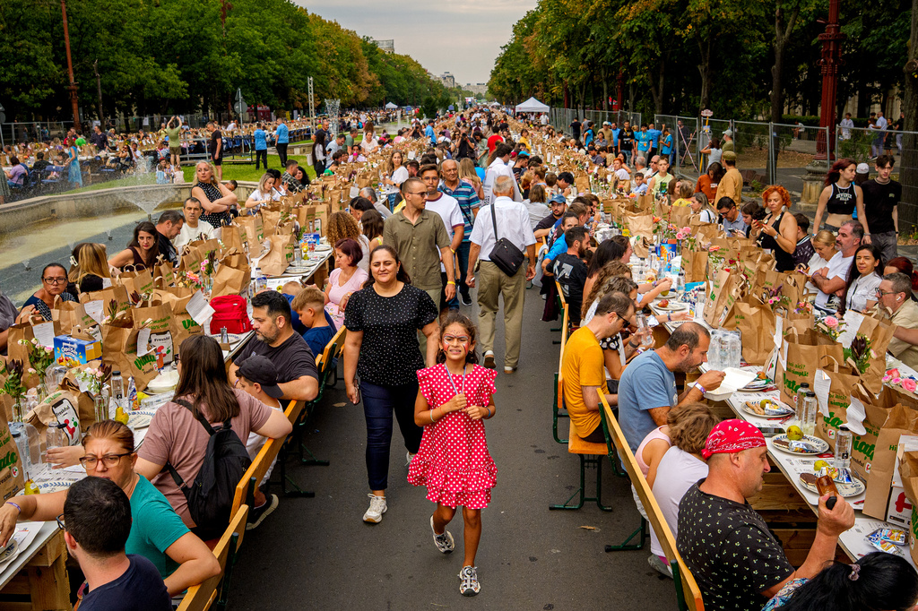 Romania sets a longest-table world record for a children’s psychiatric hospital